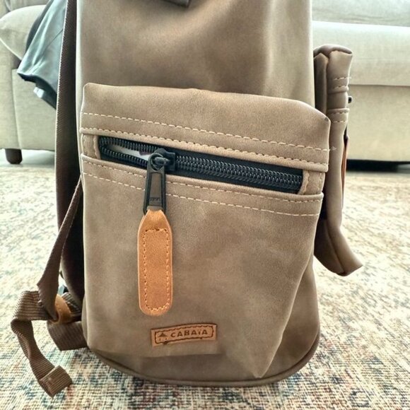 Cabaia Brown Suede Mini Travel Backpack Adventurer Collection Bag - Picture 2 of 5